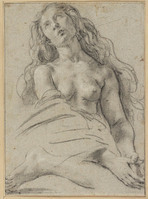 F 031
          <br/>
          Bovenlichaam van naakte vrouw met gevouwen handen; studie van rechtervoet
          <br/>
          <em>Cortese, Guglielmo (1628-1679) - toegeschreven aan</em>